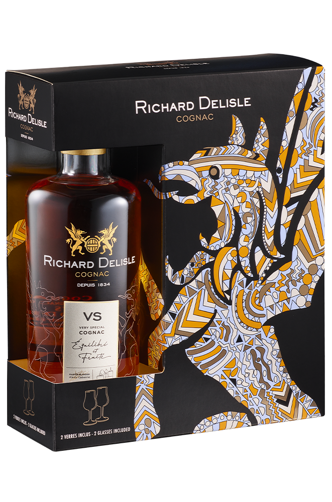 Coffret VS cognac Richard Delisle deux verres