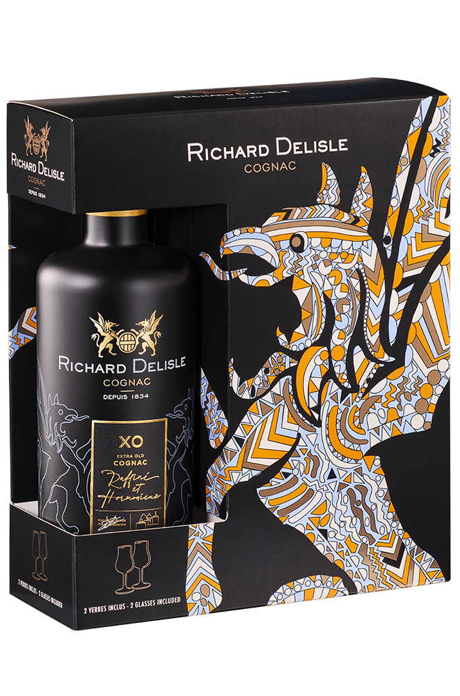 Coffret XO cognac Richard Delisle deux verres